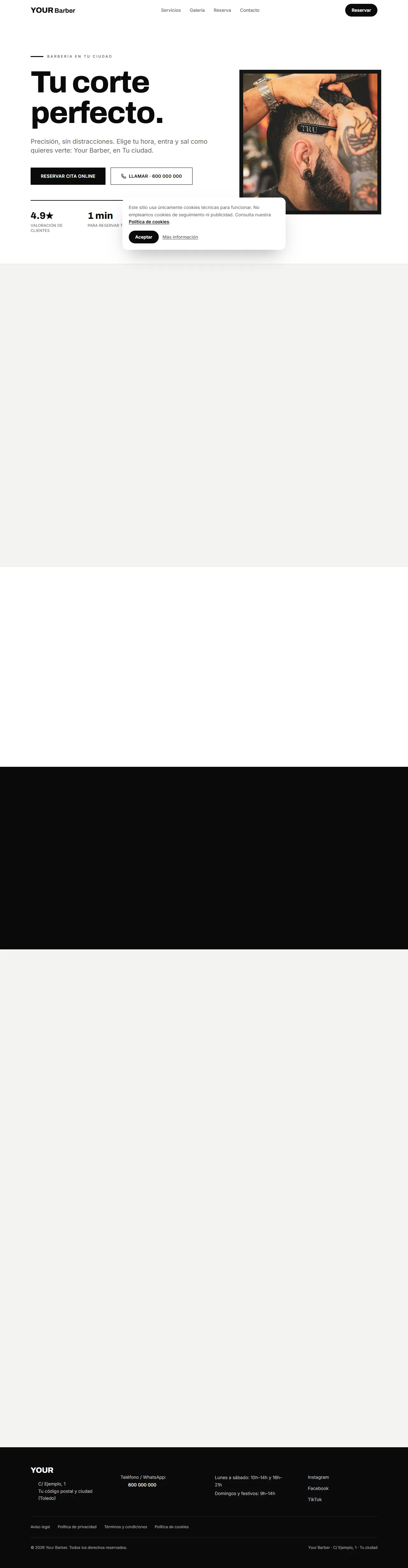 Plantilla web MINIMAL para barbería