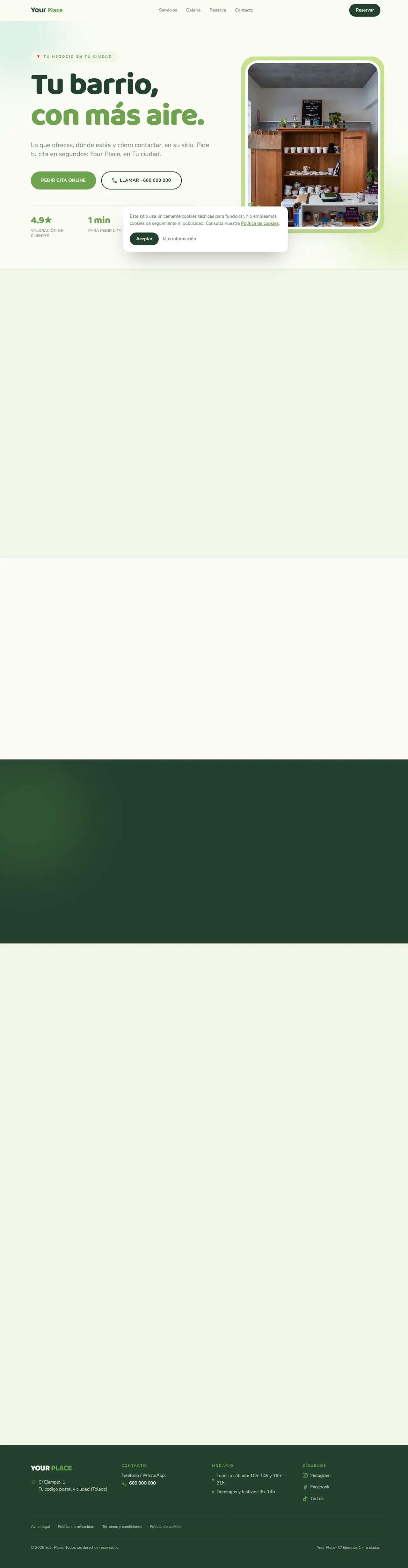 Plantilla web FRESH para tu negocio
