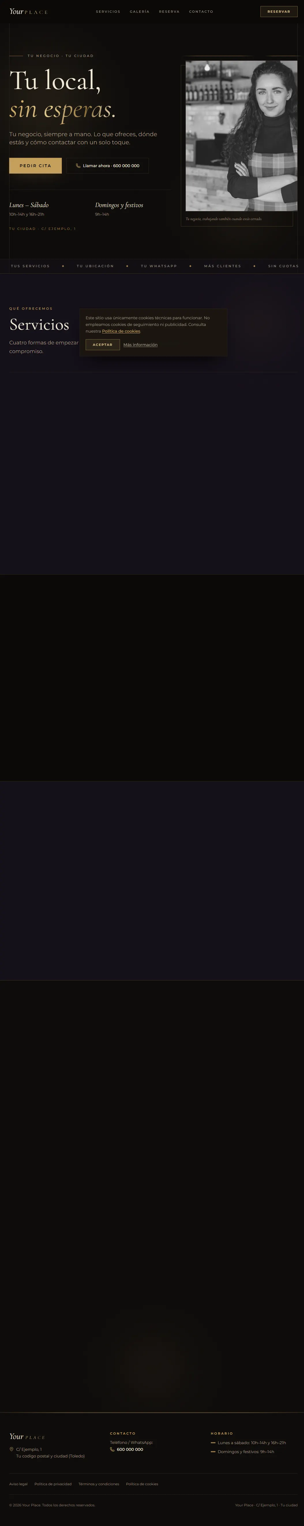 Plantilla web LUXE para tu negocio