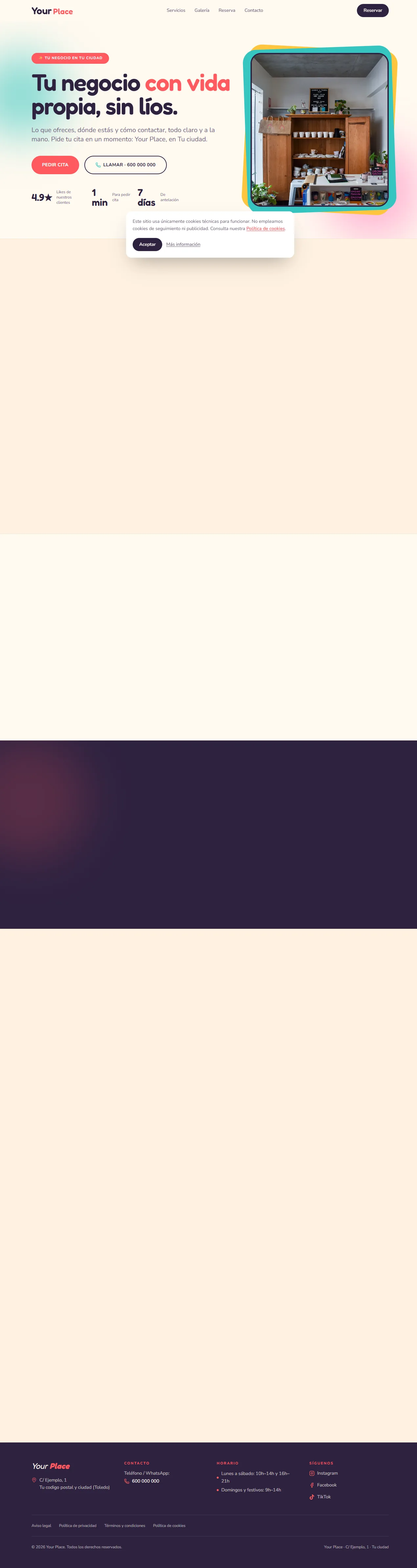 Plantilla web PLAYFUL para tu negocio
