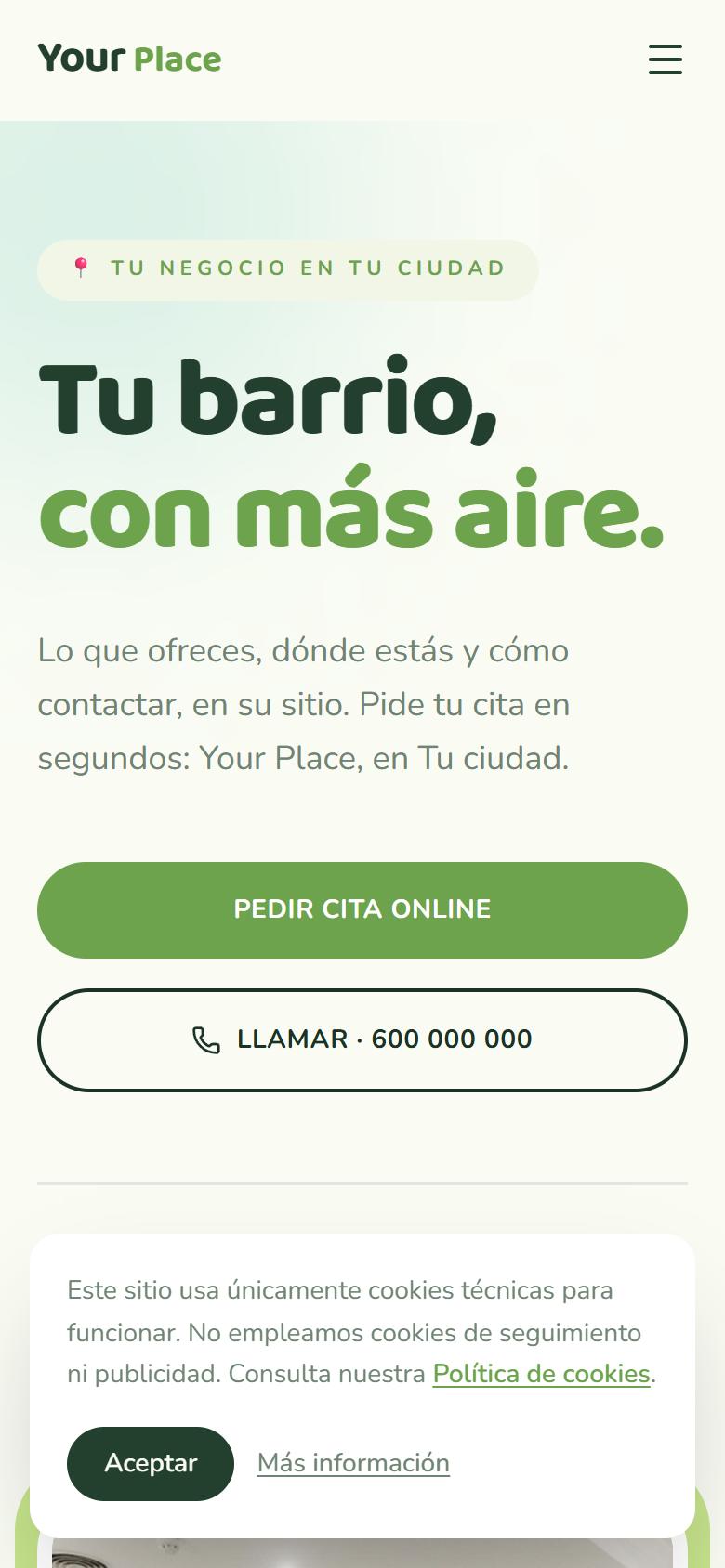 Your Place — Fresh - La portada, lo primero que ve tu cliente