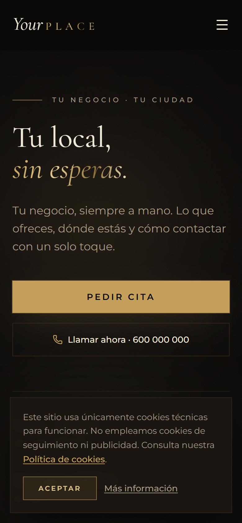 Your Place — Luxe - La portada, lo primero que ve tu cliente