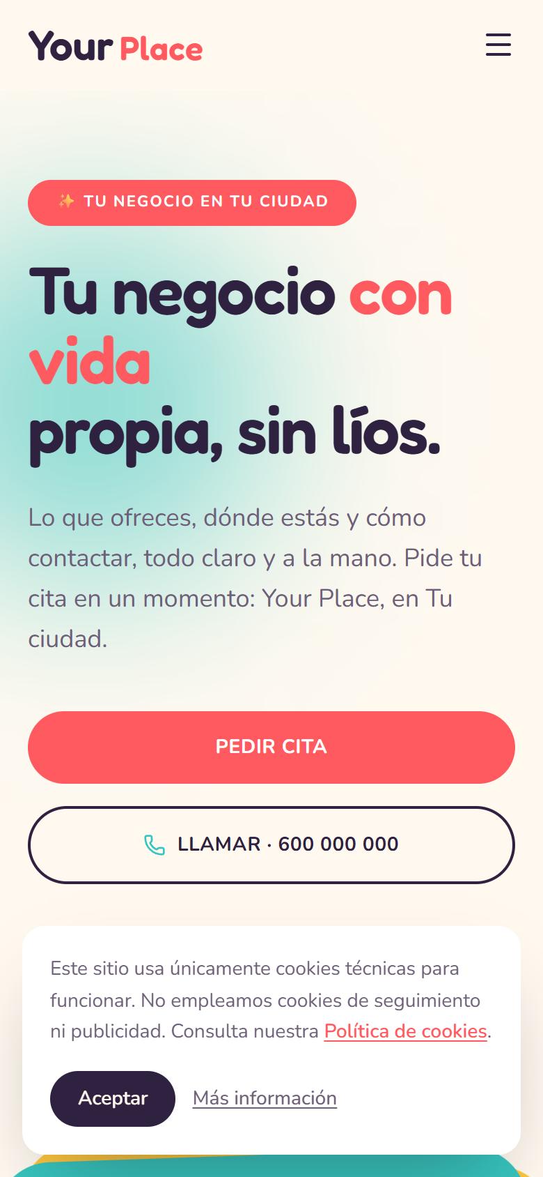 Your Place — Playful - La portada, lo primero que ve tu cliente