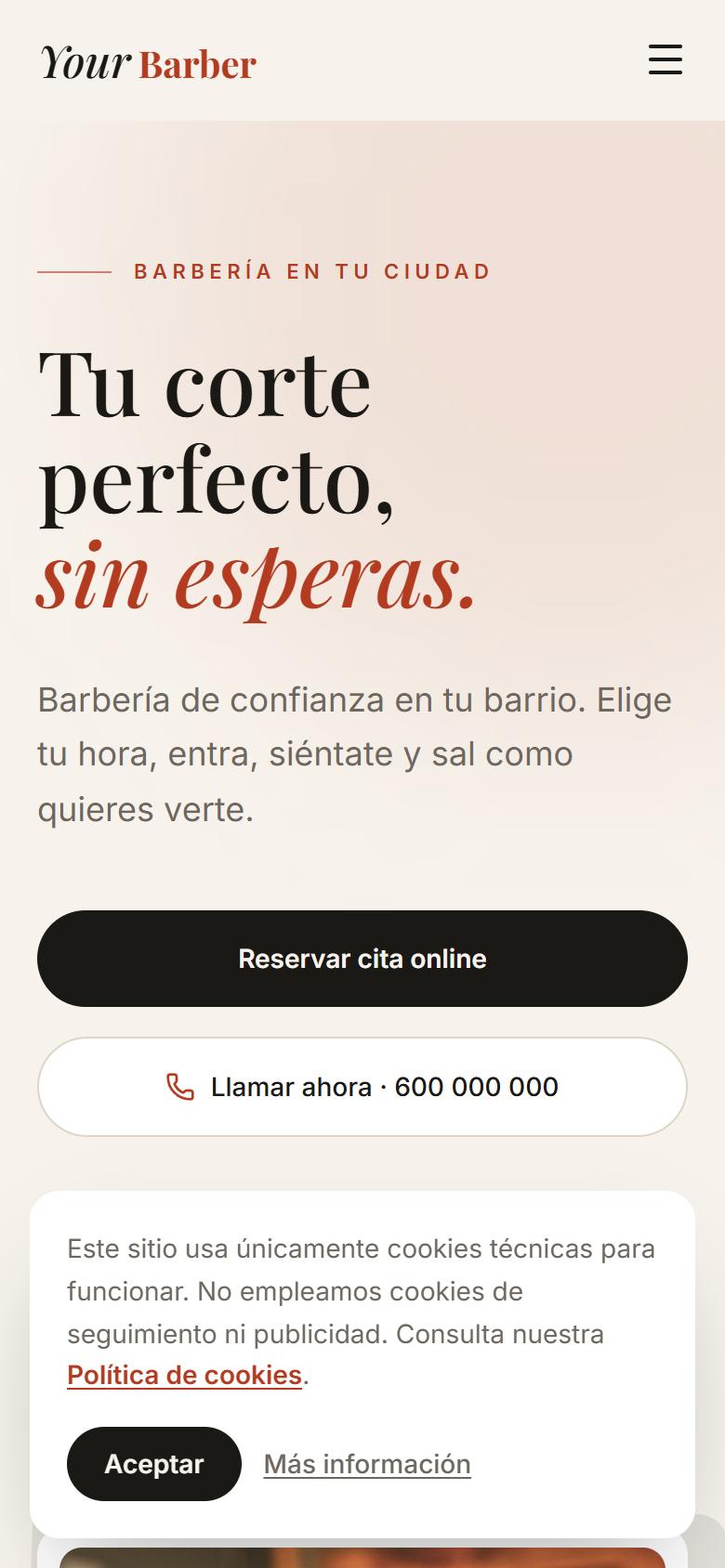 Your Barber — Bright - La portada, lo primero que ve tu cliente