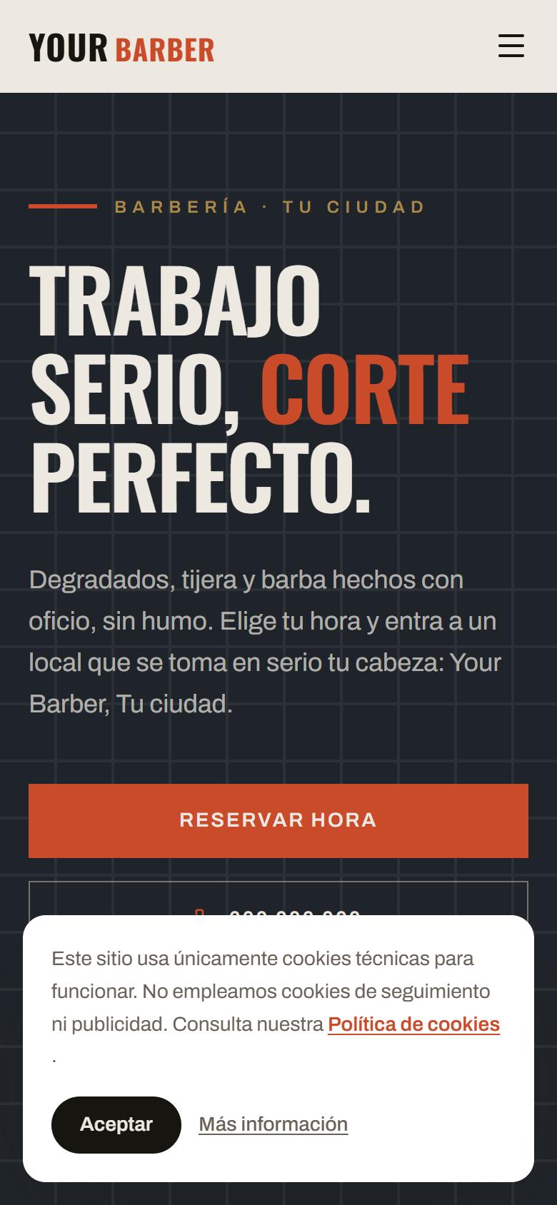Your Barber — Industrial - La portada, lo primero que ve tu cliente