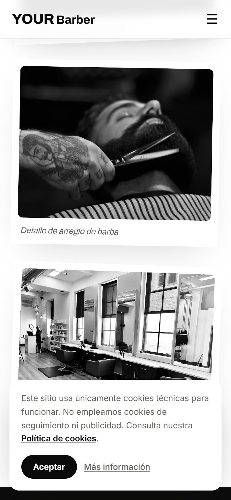 Your Barber — Minimal - Tus servicios y precios, sin salir de la pantalla