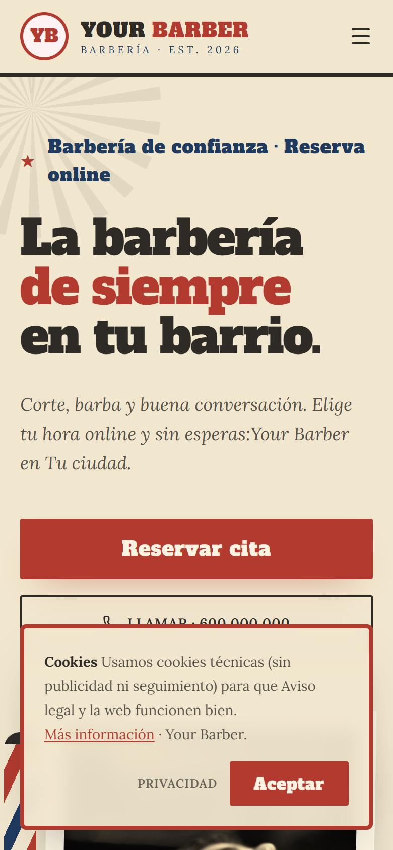 Your Barber — Vintage - La portada, lo primero que ve tu cliente