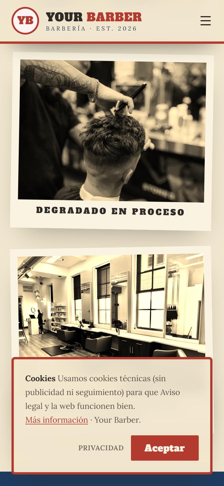 Your Barber — Vintage - Tus servicios y precios, sin salir de la pantalla