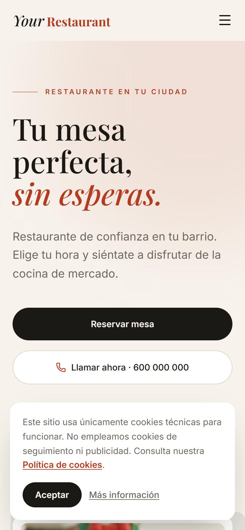Your Restaurant — Bright - La portada, lo primero que ve tu cliente