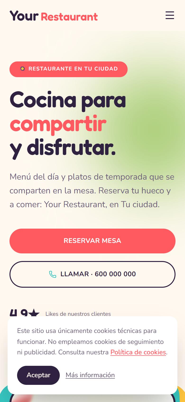 Your Restaurant — Playful - La portada, lo primero que ve tu cliente