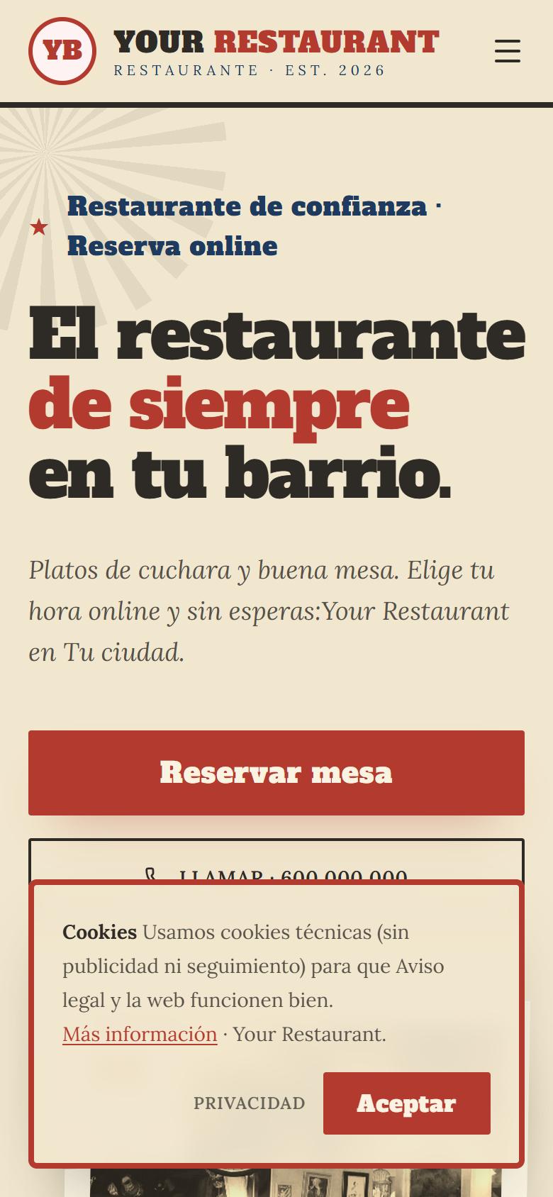 Your Restaurant — Vintage - La portada, lo primero que ve tu cliente